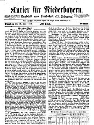 Kurier für Niederbayern Samstag 18. Juni 1859