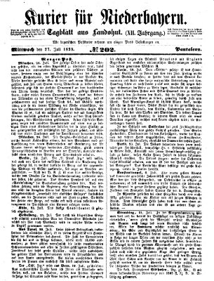 Kurier für Niederbayern Mittwoch 27. Juli 1859