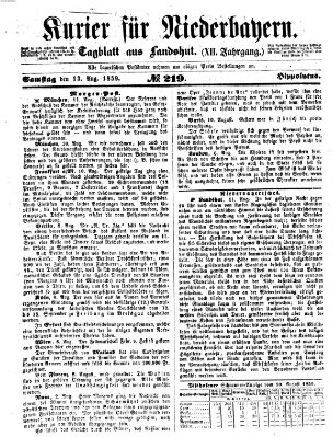 Kurier für Niederbayern Samstag 13. August 1859