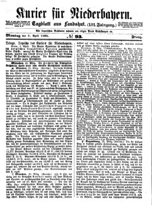 Kurier für Niederbayern Montag 2. April 1860