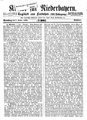 Kurier für Niederbayern Samstag 3. November 1860