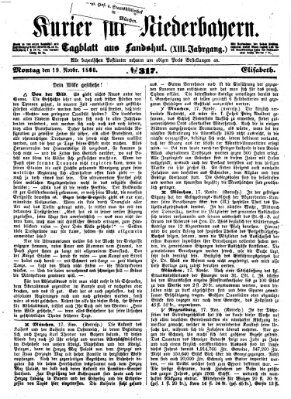 Kurier für Niederbayern Montag 19. November 1860
