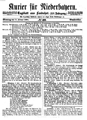Kurier für Niederbayern Montag 11. Februar 1861