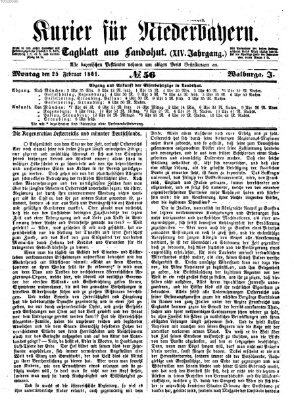Kurier für Niederbayern Montag 25. Februar 1861