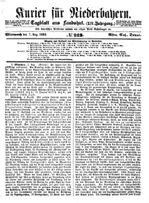 Kurier für Niederbayern Mittwoch 7. August 1861