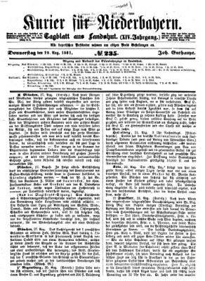 Kurier für Niederbayern Donnerstag 29. August 1861