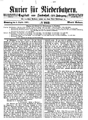 Kurier für Niederbayern Sonntag 8. September 1861