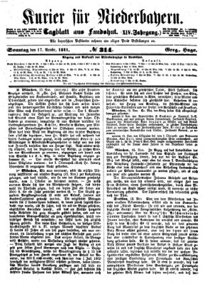 Kurier für Niederbayern Sonntag 17. November 1861