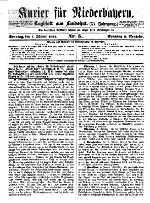 Kurier für Niederbayern Sonntag 5. Januar 1862