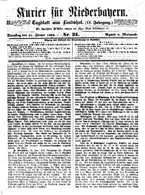 Kurier für Niederbayern Dienstag 21. Januar 1862