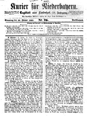 Kurier für Niederbayern Sonntag 26. Januar 1862