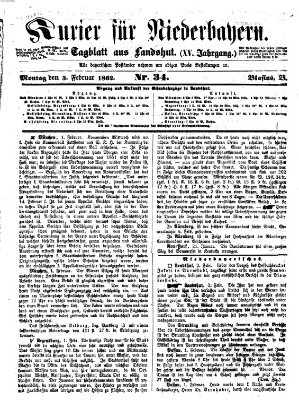 Kurier für Niederbayern Montag 3. Februar 1862