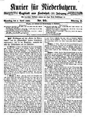 Kurier für Niederbayern Samstag 5. April 1862