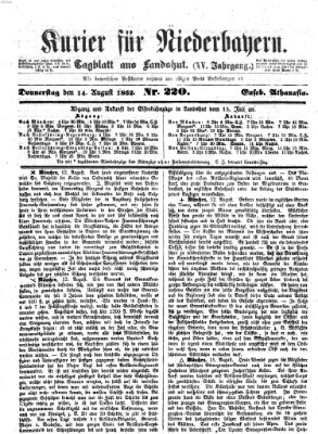 Kurier für Niederbayern Donnerstag 14. August 1862