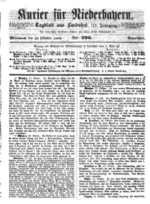 Kurier für Niederbayern Mittwoch 29. Oktober 1862