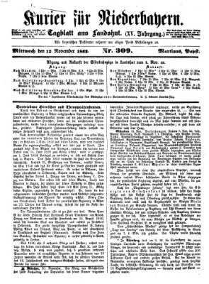 Kurier für Niederbayern Mittwoch 12. November 1862