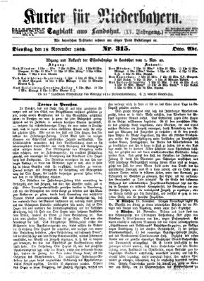 Kurier für Niederbayern Dienstag 18. November 1862