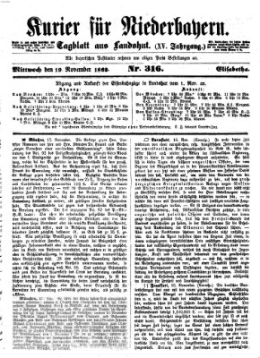 Kurier für Niederbayern Mittwoch 19. November 1862