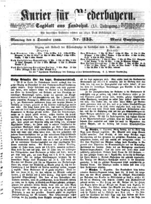 Kurier für Niederbayern Montag 8. Dezember 1862