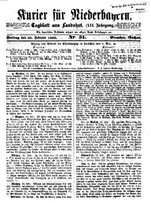 Kurier für Niederbayern Freitag 20. Februar 1863