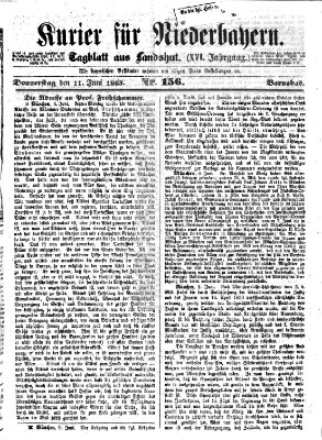 Kurier für Niederbayern Donnerstag 11. Juni 1863