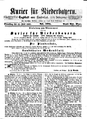 Kurier für Niederbayern Dienstag 30. Juni 1863