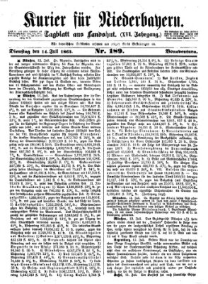 Kurier für Niederbayern Dienstag 14. Juli 1863