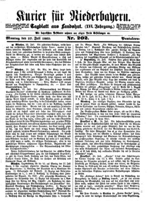 Kurier für Niederbayern Montag 27. Juli 1863