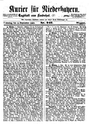 Kurier für Niederbayern Sonntag 6. September 1863