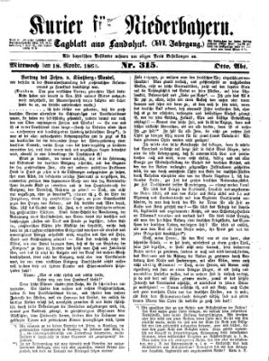 Kurier für Niederbayern Mittwoch 18. November 1863