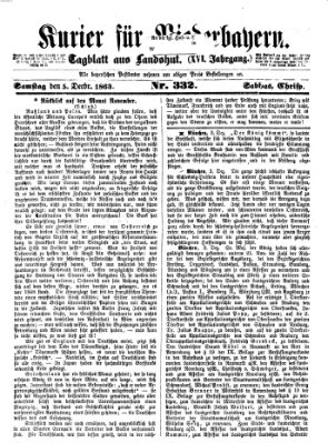 Kurier für Niederbayern Samstag 5. Dezember 1863