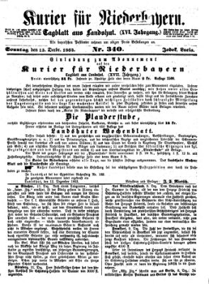 Kurier für Niederbayern Sonntag 13. Dezember 1863