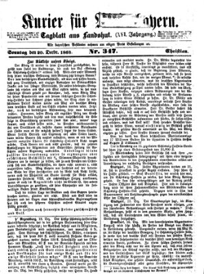 Kurier für Niederbayern Sonntag 20. Dezember 1863