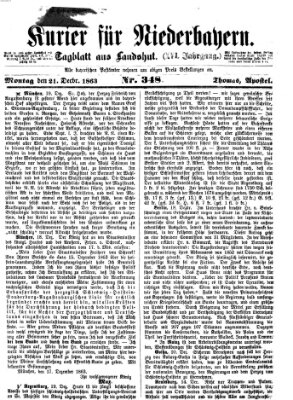 Kurier für Niederbayern Montag 21. Dezember 1863
