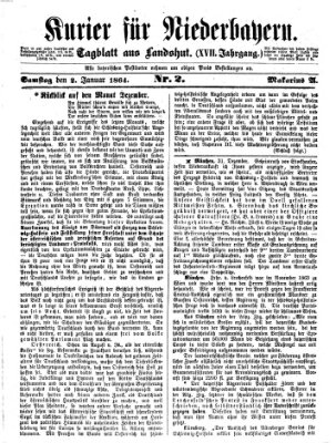 Kurier für Niederbayern Samstag 2. Januar 1864