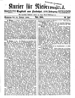Kurier für Niederbayern Sonntag 10. Januar 1864