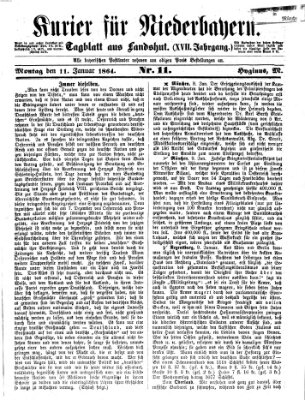 Kurier für Niederbayern Montag 11. Januar 1864