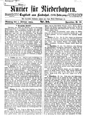 Kurier für Niederbayern Montag 1. Februar 1864