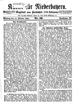 Kurier für Niederbayern Montag 15. Februar 1864
