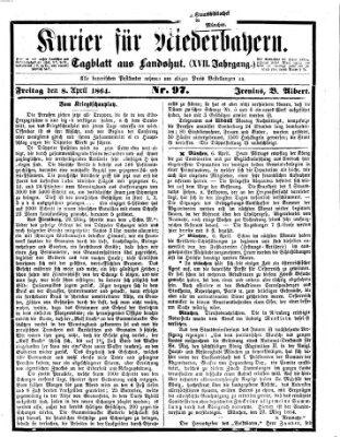Kurier für Niederbayern Freitag 8. April 1864