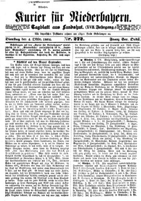 Kurier für Niederbayern Dienstag 4. Oktober 1864