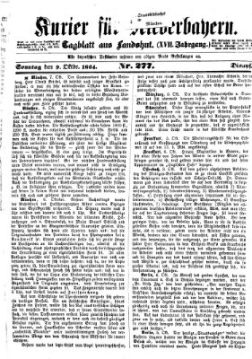 Kurier für Niederbayern Sonntag 9. Oktober 1864