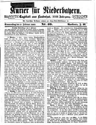 Kurier für Niederbayern Donnerstag 9. Februar 1865