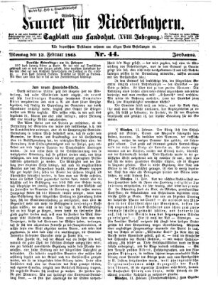 Kurier für Niederbayern Montag 13. Februar 1865