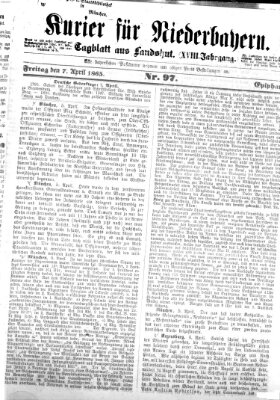 Kurier für Niederbayern Freitag 7. April 1865