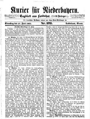 Kurier für Niederbayern Dienstag 27. Juni 1865