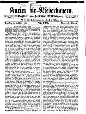 Kurier für Niederbayern Samstag 1. Juli 1865