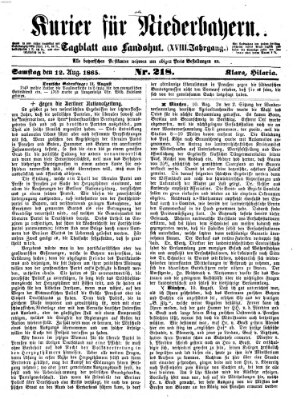 Kurier für Niederbayern Samstag 12. August 1865