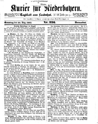 Kurier für Niederbayern Sonntag 20. August 1865