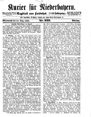 Kurier für Niederbayern Mittwoch 23. August 1865
